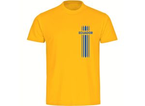 4068859292829 - multifanshop Herren T-Shirt - Ecuador - Streifen - Druck blau - Männer