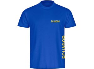 4068859293826 - multifanshop Kinder T-Shirt - Ecuador - Brust & Seite - Druck gelb - Kind