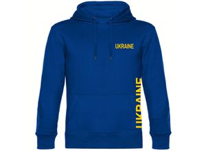 4068859300364 - multifanshop® Kapuzen Sweatshirt - Ukraine - Brust & Seite - Druck gelb