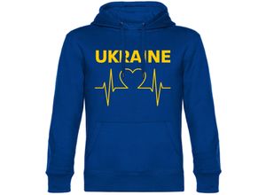 4068859300487 - multifanshop® Kapuzen Sweatshirt - Ukraine - Herzschlag - Druck gelb