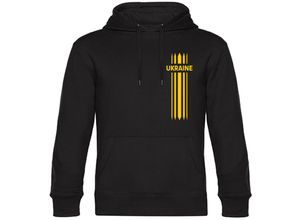 4068859300548 - multifanshop® Kapuzen Sweatshirt - Ukraine - Streifen - Druck gelb