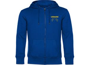 4068859300845 - multifanshop® Kapuzen Sweatshirt Jacke - Ukraine - Herzschlag - Druck gelb