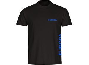 4068859301491 - multifanshop Herren T-Shirt - Europa - Brust & Seite - Druck blau - Männer