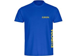 4068859304157 - multifanshop® Kinder T-Shirt - Europa - Brust & Seite - Druck gelb