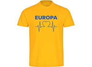 4068859305086 - multifanshop® Kinder T-Shirt - Europa - Herzschlag - Druck blau