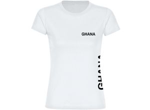 4068859313012 - multifanshop Damen T-Shirt - Ghana - Brust & Seite - Druck schwarz - Frauen