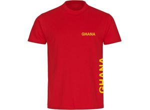 4068859313876 - multifanshop® Kinder T-Shirt - Ghana - Brust & Seite - Druck gelb