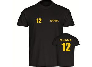 4068859313913 - multifanshop® Kinder T-Shirt - Ghana - Trikot 12 - Druck gelb