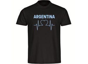 4068859330484 - multifanshop® Kinder T-Shirt - Argentina - Herzschlag - Druck hellblau