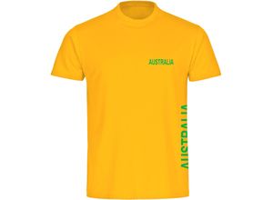 4068859331856 - multifanshop Herren T-Shirt - Australia - Brust & Seite - Druck grün - Männer