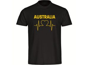 4068859332464 - multifanshop® Herren T-Shirt - Australia - Herzschlag - Druck gelb