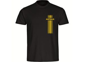 4068859332747 - multifanshop Herren T-Shirt - Australia - Streifen - Druck gelb - Männer 4068859332747 - multifanshop Herren T-Shirt - Australia - Streifen - Druck gelb - Männer