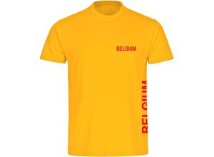 4068859339241 - multifanshop® Kinder T-Shirt - Belgium - Brust & Seite - Druck rot