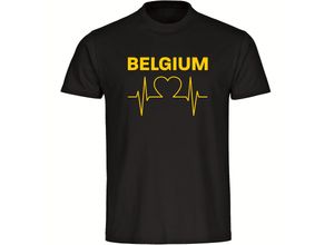 4068859339760 - multifanshop® Kinder T-Shirt - Belgium - Herzschlag - Druck gelb