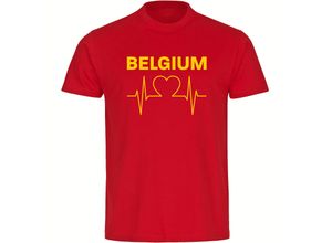 4068859339814 - multifanshop Kinder T-Shirt - Belgium - Herzschlag - Druck gelb - Kind 4068859339814 - multifanshop Kinder T-Shirt - Belgium - Herzschlag - Druck gelb - Kind