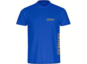 4068859342548 - multifanshop® Herren T-Shirt - Germany - Brust & Seite Gold - Druck gold metallic