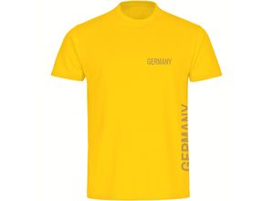4068859342753 - multifanshop® Herren T-Shirt - Germany - Brust & Seite Gold - Druck gold metallic