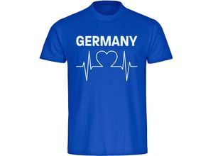 4068859344818 - multifanshop® Herren T-Shirt - Germany - Herzschlag - Druck weiß