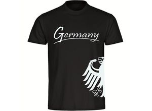 4068859345921 - multifanshop Herren T-Shirt - Germany - Adler seitlich - Druck weiß - Männer