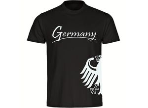 4068859345945 - multifanshop Herren T-Shirt - Germany - Adler seitlich - Druck weiß - Männer