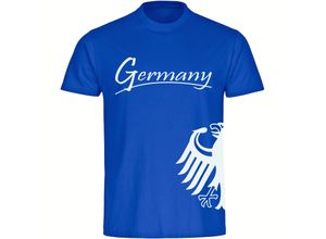4068859346072 - multifanshop® Herren T-Shirt - Germany - Adler seitlich - Druck weiß