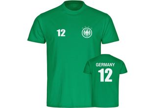 4068859348076 - multifanshop® Herren T-Shirt - Germany - Adler Retro Trikot 12 - Druck weiß