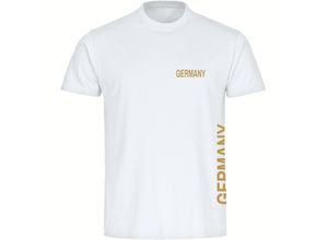 4068859355753 - multifanshop® Kinder T-Shirt - Germany - Brust & Seite Gold - Druck gold metallic