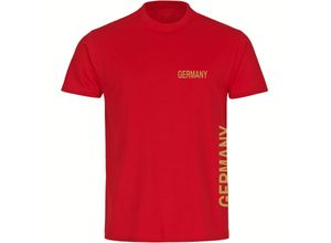 4068859355852 - multifanshop® Kinder T-Shirt - Germany - Brust & Seite Gold - Druck gold metallic