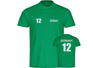 4068859356446 - multifanshop® Kinder T-Shirt - Germany - Trikot 12 - Druck weiß