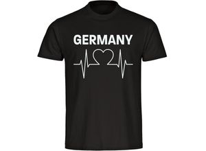 4068859357764 - multifanshop® Kinder T-Shirt - Germany - Herzschlag - Druck weiß