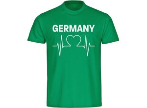 4068859358136 - multifanshop® Kinder T-Shirt - Germany - Herzschlag - Druck weiß