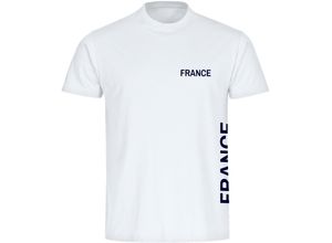 4068859377267 - multifanshop® Kinder T-Shirt - France - Brust & Seite - Druck navi