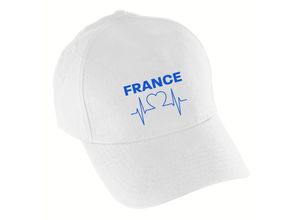 4068859379698 - multifanshop® Baseballcap - France - Herzschlag - Druck navi