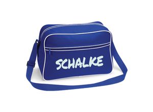 4068859398101 - multifanshop® Retrotasche - Schalke - Textmarker - Druck weiß