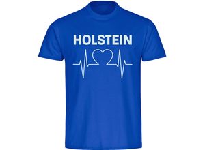 4068859398958 - multifanshop® Herren T-Shirt - Holstein - Herzschlag - Druck weiß