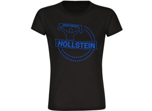 4068859400514 - multifanshop Damen T-Shirt - Holstein - Meine Fankurve - Druck blau - Frauen