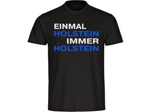 4068859402020 - multifanshop® Kinder T-Shirt - Holstein - Einmal Immer - Druck blau