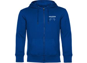 4068859403775 - multifanshop Kapuzen Sweatshirt Jacke - Holstein - Herzschlag - Druck weiß - Sweat