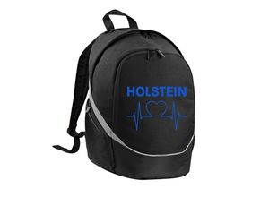 4068859404888 - multifanshop Rucksack - Holstein - Herzschlag - Druck blau - Tasche