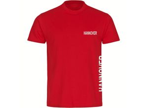 4068859405243 - multifanshop Kinder T-Shirt - Hannover - Brust & Seite - Druck weiß - Kind