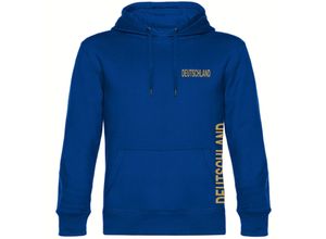 4068859406196 - multifanshop® Kapuzen Sweatshirt - Deutschland - Brust & Seite Gold - Druck gold metallic