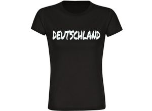 4068859407049 - multifanshop® Damen T-Shirt - Deutschland - Textmarker - Druck weiß