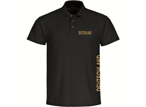 4068859407711 - multifanshop® Poloshirt - Deutschland - Brust & Seite Gold - Druck gold metallic