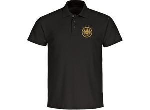 4068859408442 - multifanshop Poloshirt - Deutschland - Adler Retro Gold - Druck gold metallic - Polo