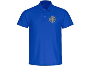 4068859408459 - multifanshop Poloshirt - Deutschland - Adler Retro Gold - Druck gold metallic - Polo