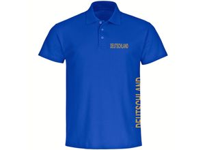 4068859408923 - multifanshop Poloshirt - Deutschland - Brust & Seite Gold - Druck gold metallic - Polo