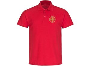 4068859409050 - multifanshop® Poloshirt - Deutschland - Adler Retro Gold - Druck gold metallic