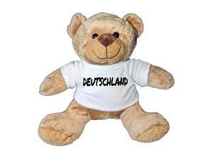 4068859409616 - multifanshop® Plüschtier Bär mit Shirt - Deutschland - Textmarker - Druck schwarz