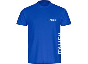 4068859415204 - multifanshop Herren T-Shirt - Italien - Brust & Seite - Druck weiß - Männer