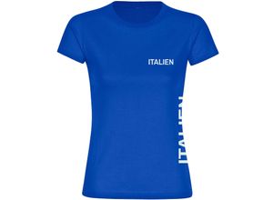 4068859416409 - multifanshop Damen T-Shirt - Italien - Brust & Seite - Druck weiß - Frauen